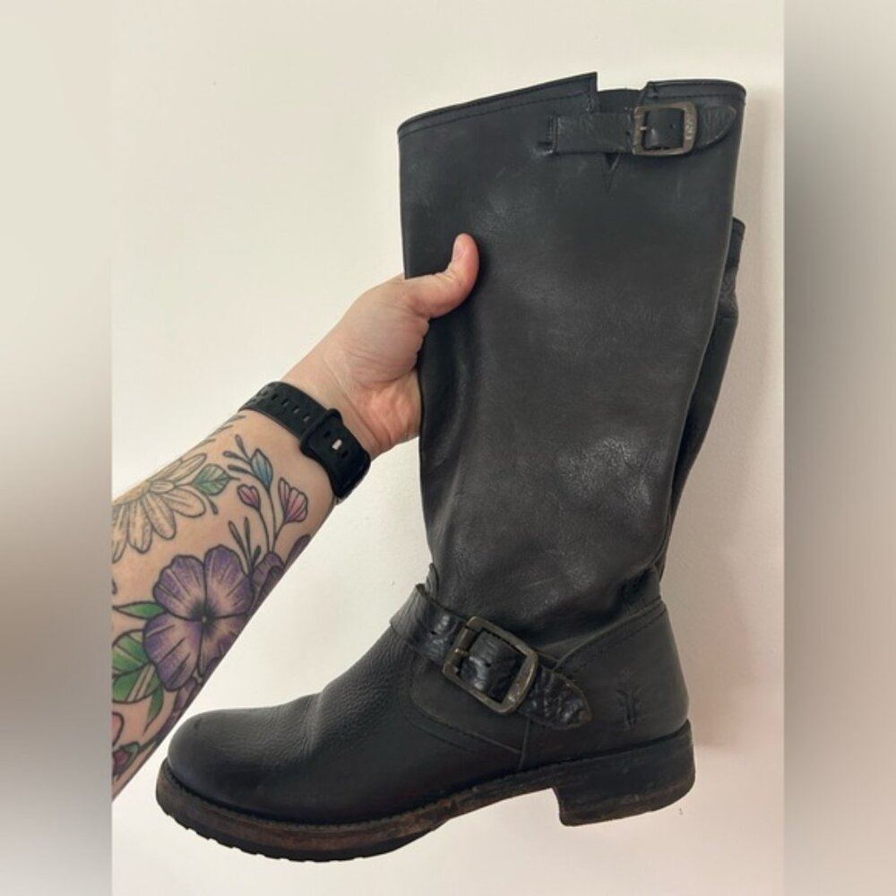 Frye Veronica Slouch Boot, Black, Size 7.5